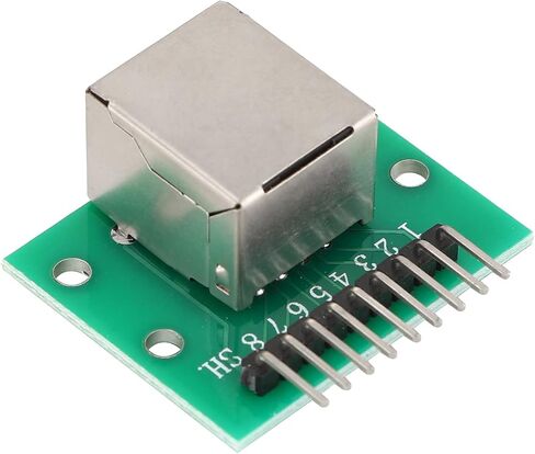 5 Pcs RJ45 8-pin Breakout Board Kit with PCB Board and Pin Headers Network Port Adapter Test Board Connector (Horizontal Socket) in Saudi Arabia