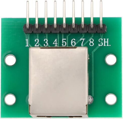 5 Pcs RJ45 8-pin Breakout Board Kit with PCB Board and Pin Headers Network Port Adapter Test Board Connector (Horizontal Socket) in Saudi Arabia