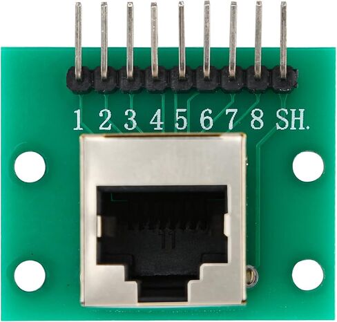 5 Pcs RJ45 8-pin Breakout Board Kit with PCB Board and Pin Headers Network Port Adapter Test Board Connector (Horizontal Socket) in Saudi Arabia