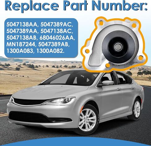 مضخة مياه 5047138AA مناسبة لكرايسلر 200 سيبرينغ، جيب 07-20 كومباس/باتريوت 2.0 لتر 2.4 لتر، 14-21 شيروكي/رينيجيد 2.4 لتر، دودج 09-20 رحلة أفنجر كاليبر دارت 2.0 لتر 2.4 لتر، أوتلاندر لانسر in Kuwait