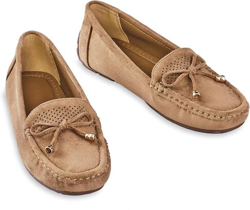 Collections Etc Stylish Microsuede Tassel Tie Cut-Out Pattern Moccasins in Saudi Arabia
