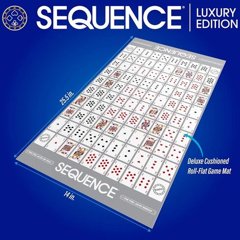 إصدار Sequence Luxury - مجموعة مذهلة مع سجادة ألعاب فاخرة ومبطنة ومسطحة دوارة - حصريًا من Amazon من Goliath، أزرق، 2-12 لاعبًا in Saudi Arabia