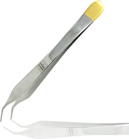 Cynamed Adson Forceps with Gold Handle - 6 in. Straight Fine Point Surgical Veterinary Instruments (Plain, Straight) in Saudi Arabia