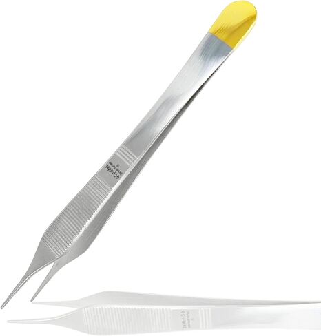 Cynamed Adson Forceps with Gold Handle - 6 in. Straight Fine Point Surgical Veterinary Instruments (Plain, Straight) in Saudi Arabia