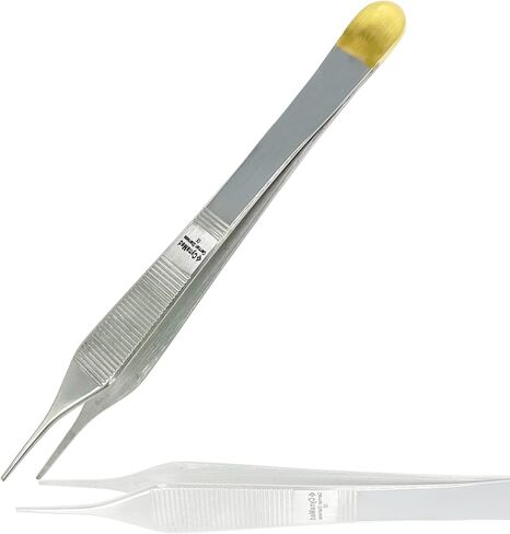 Cynamed Adson Forceps with Gold Handle - 6 in. Straight Fine Point Surgical Veterinary Instruments (Plain, Straight) in Saudi Arabia