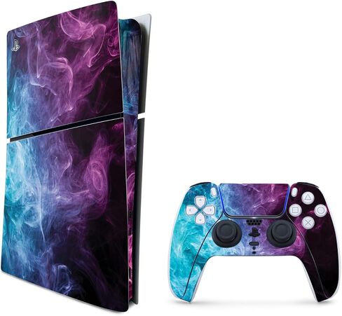 MightySkins Skin Compatible with Playstation 5 Slim Digital Edition Bundle - Mystic Smoke | Protective, Durable, and Unique Vinyl Decal wrap Cover | Easy to Apply | Made in The USA in Saudi Arabia