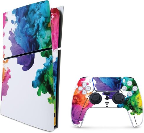 MightySkins Skin Compatible with Playstation 5 Slim Digital Edition Bundle - Mystic Smoke | Protective, Durable, and Unique Vinyl Decal wrap Cover | Easy to Apply | Made in The USA in Saudi Arabia