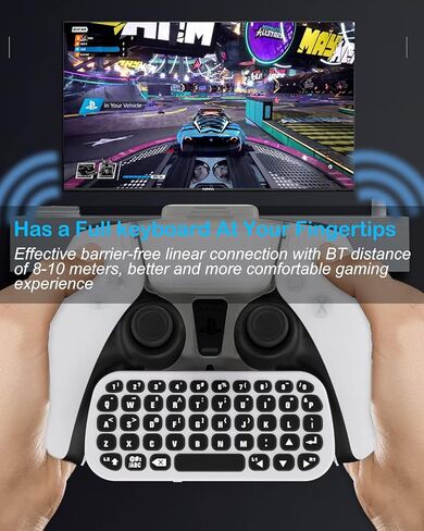 لوحة مفاتيح وحدة تحكم لاسلكية لجهاز PS5، لوحة مفاتيح بلوتوث قابلة لإعادة الشحن، لوحة ألعاب عبر الإنترنت، 47 رسالة رئيسية، لوحة مفاتيح للدردشة مع مشبك حامل وحدة التحكم وكابل شاحن من النوع C لجهاز Playstation 5 Dualsense in Kuwait