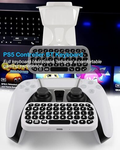 لوحة مفاتيح وحدة تحكم لاسلكية لجهاز PS5، لوحة مفاتيح بلوتوث قابلة لإعادة الشحن، لوحة ألعاب عبر الإنترنت، 47 رسالة رئيسية، لوحة مفاتيح للدردشة مع مشبك حامل وحدة التحكم وكابل شاحن من النوع C لجهاز Playstation 5 Dualsense in Kuwait