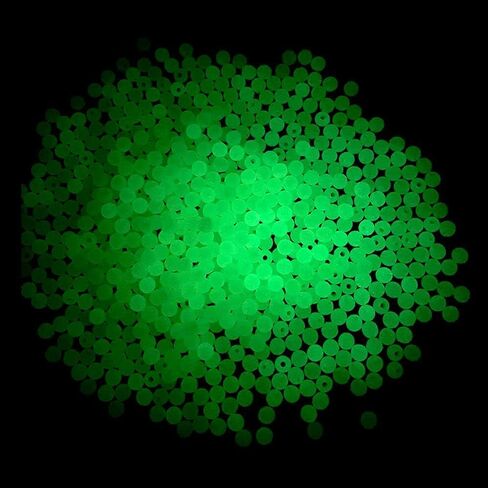 100 Pcs Green Luminous Fishing Beads, Round Night Fishing Glowing Balls Glow in Dark Fishing Lure Baits Fishing Tackle Bead Baits(4MM) Fishing Bait Eggs for Sports and Outdoors in Saudi Arabia