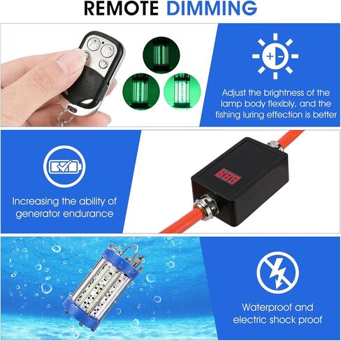 pamiers led Underwater Fishing Light,AC 110V 500W/65000lum,with Remote Brightness Adjustment Function,attracting Fish More Faster,Effective and Flexible,More AC 110V and DC12V/24V Types for Choices… in Saudi Arabia