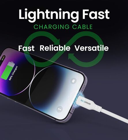 InfinaCore 3ft Lightning Fast Charging Cable - Optimal Charging Experience for Apple Devices - USB-C to Lightning Cable - 60W Power Charger - Built-in Surge & Voltage Protection, Purple Silicone in Saudi Arabia