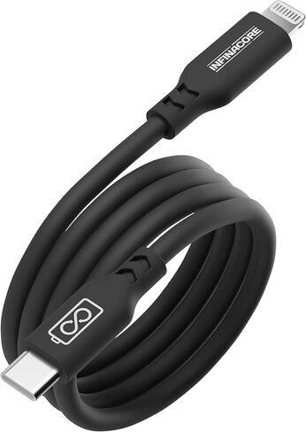 InfinaCore 3ft Lightning Fast Charging Cable - Optimal Charging Experience for Apple Devices - USB-C to Lightning Cable - 60W Power Charger - Built-in Surge & Voltage Protection, Purple Silicone in Saudi Arabia