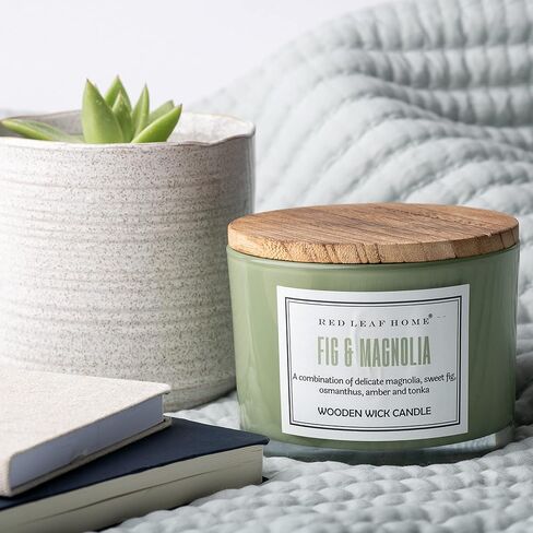 Red Leaf Home | Alpine Lake Candle | Large | Aromatherapy | Wooden Wick Collection | 14oz Jar in Saudi Arabia