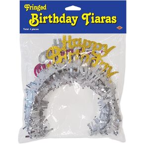 Beistle Pkgd Happy Birthday Tiaras w/Fringe