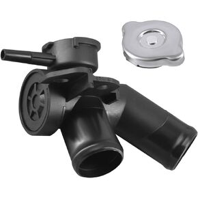 Engine Radiator Filler Neck with Fully Sealed Cap Fits for Nissan Quest 2014-2017, Nissan Murano 2009-2014, Parts Number 21517JP00A, 214308991A