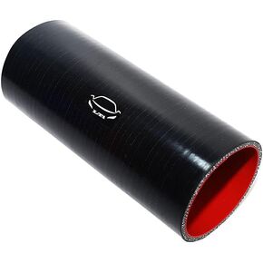 LTI Universal (203mm) 8" Length 4-Ply Reinforced High Performance Straight (76mm) 3" ID Coupler Silicone Hose (3" Black)