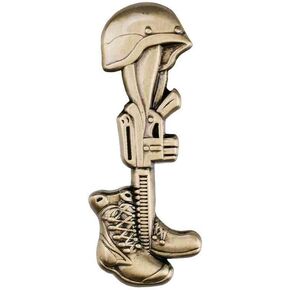 Lest They Be Forgotten Battlefield Cross Veteran Hat/Lapel Pin