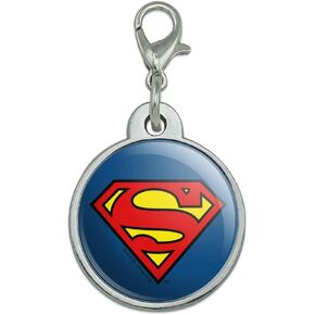 Superman Classic S Shield Logo Chrome Plated Metal Pet Dog Cat ID Tag