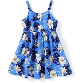 PATPAT Toddler Kids Girls Summer Dress Sling Dress Floral Casual Dress Sleeveless Hawaiian Sundress