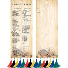 Books of The Bible Bookmark with Chapter Guide - 20 pcs Bible Book Bookmark with Tassel - Christian Gifts for Sunday School Classes Friends Family