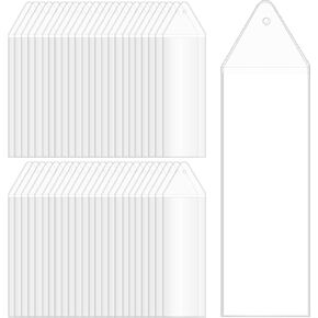 100 قطعة من الأكمام البلاستيكية المرجعية، أكمام شفافة لحامل الإشارات المرجعية، أكمام حامل الإشارات المرجعية الفارغة مع فتحة لشرائط الصور المرجعية مقاس 1.8 × 6 بوصة in Kuwait