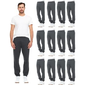 BILLIONHATS 12 Pack of Wholesale Mens Jogger Sweatpants, Homeless Shelter Donation Case, Comfy Bulk Joggers for Men