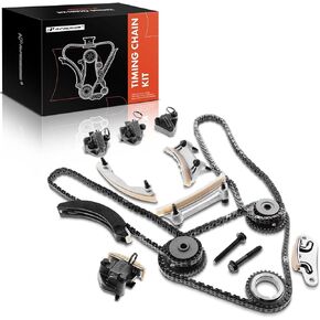 A-Premium Engine Timing Chain Kit W/Tensioner & Guide Rail [fit DOHC, 6Cyl 3.6 3.2 3.0 2.8L] Compatible with Chevy & GMC & Pontiac & Saturn & Saab & Suzuki & Buick & Cadillac, fit Equinox, CTS & More