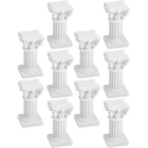 10Pcs Roman Pillar Candle Holder Mini Greek Columns Candle Stand Resin Candlestick Rack for Wedding Table Decoration