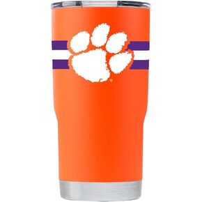 Gametime Sidekicks Clemson Tigers 20oz Dark Orange Tumbler - Officially Licensed, 18/8 Stainless Steel, Double-walled, Vacuum-insulated - 360 Wrap