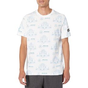 PUMA Men's Standard Mercedes-AMG Petronas Formula 1 All Over Print Logo Tee, White, Medium in Saudi Arabia
