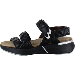 صندل رياضي Kayla نسائي من NAOT Footwear مصنوع من الجلد الأسود الناعم - 10 M US