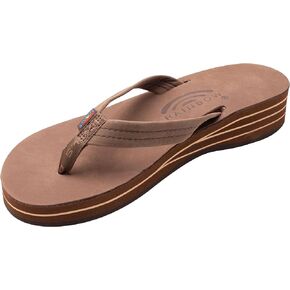 Rainbow Sandals Women's Four Layer Wedge 3/4" Leather Strap