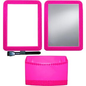 Inkology Color Rush Rhinestone 3 Piece Magnetic Locker Accessory Set, Hot Pink (345-8)