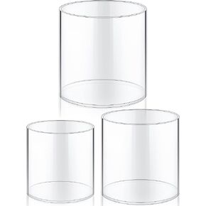 meekoo 3 Pieces Flower Acrylic Vase Cylinders Round Decorative Clear Vase Break Resistant Acrylic Flower Vase Acrylic Cylinder Vases for Centerpieces Floral Home Wedding Table Decoration (6/5/4 in)