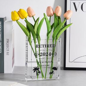 Retirement Gifts for Women Men 2024， Funny Farewell Gifts for Coworkers ，Cool Retirement Gifts, Boss, Teacher ，Nurse，Bestie，Dad，Mom 'Retirement 2024 - Not My Problem Anymore' Retired Vase