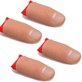 4 Pcs Thumb Tip Magic Tricks Fake Thumb Tip Silk Vanish Magic Disappearing Silk Fake Trick Gimmick Magician Accessory Close up Illusions Making Objects Appear/Disappear Magic Kits and Accessories