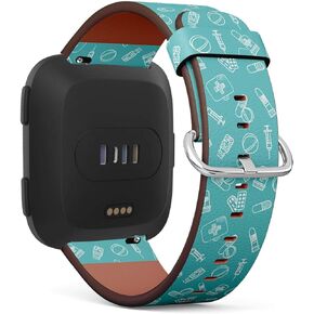 Replacement Band, Compatible with Fitbit Versa/Versa 2 / Versa Lite - Leather Band Bracelet Strap Wristband Accessory with Quick-Release Pins // International Nurse Day Card Pharmacy