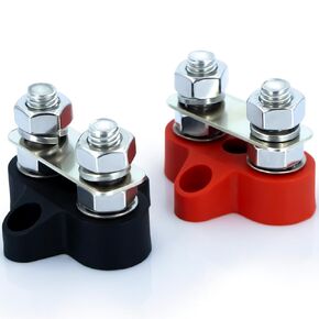 5/16" Bus Bar Terminal Block 12v, M8 Dual Studs Power Distribution Block, Power Block, Battery Wire Terminal Block for Automotive Car RVs Marine Boat, Junction Block Post by KeeRoarin (1 Pair)