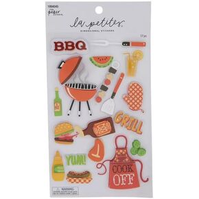 Family Cookout Barbecue Dimensional Stickers for Journaling, Scrapbooking, Cardmaking, Arts & Crafts - 17 3D Pieces