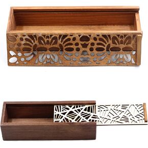 2 PCS Wood Pencil Case Jewelry Storage Box Creative Elegant Wooden Organizer Drawer Stationery School Gifts