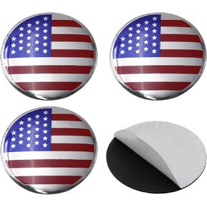 4PCS Pack 56mm USA American Flag Logo Style Aluminum Decal Car Wheel Center Caps Sticker Decals Badge Hubcap Emblem for Rim (Blue red)