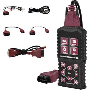 Motorcycle Diagnostic Tool,Motorcycle OBD2 Scanner,OBD2 Clear Fault Codes,M3-B Motorcycle Scanner Compatible for Yamaha,SYM,KYMCO and OBDII
