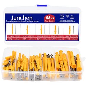 Heavy Duty Drywall Anchors,88sets Self Drilling Dry Wall Anchors and Screws Kit, 5 Sizes Wall Anchors for Drywall