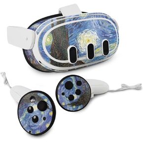 MightySkins Glossy Glitter Skin Compatible with Meta Quest 3 - Starry Night | Protective, Durable High-Gloss Glitter Finish | Easy to Apply & Change Styles | Made in The USA