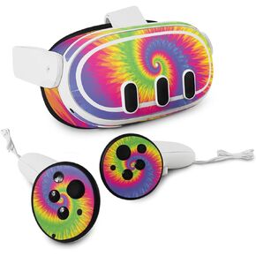 MightySkins Skin Compatible with Meta Quest 3 - Vibrant Tie Dye | Protective, Durable, and Unique Vinyl Decal wrap Cover | Easy to Apply, Remove, and Change Styles