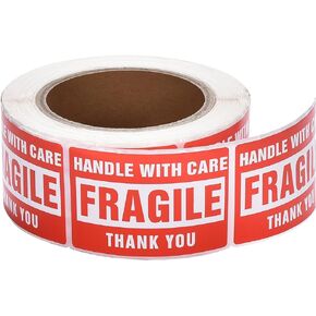 Pacific Mailer 1 Roll 3"x5" Fragile Stickers Handle with Care Warning Packing Shipping Label with Self Adhesive [500 Labels Per Roll]