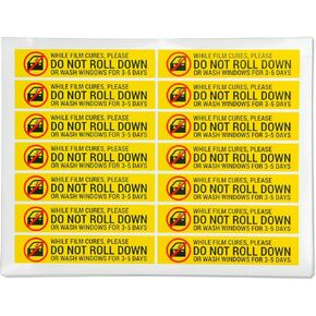 DO NOT ROLL Down Window Tint Stickers - 5 x 1 in. Car Automotive Window Film Tint Warning Caution Label Stickers for Professional Tinter and Auto Tint Shop Business, Yellow - 300 Labels, 1 Pack