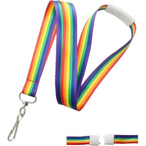 Specialist ID 2 Pack - Rainbow Lanyard with Breakaway for Badge Holder and Keys - Cute Neck Strap Keychain with Swivel J Hook for Name Tag, I’d Cards and More