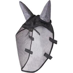 Horze Easy-Attach Bridle Insect and Fly Mask with Ear and Eye Protection - Black - L